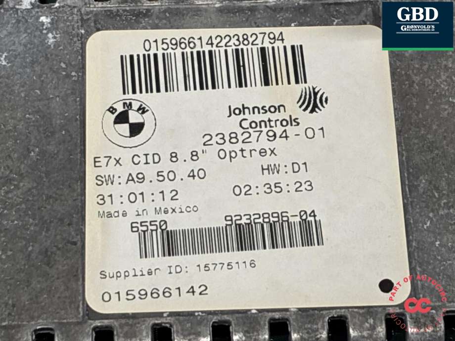 Bilstereo navigasjon skjerm til BMW X5 2007-2013 (E70) (E70) (65 50 9 289 580|65 50 9 194 064|)