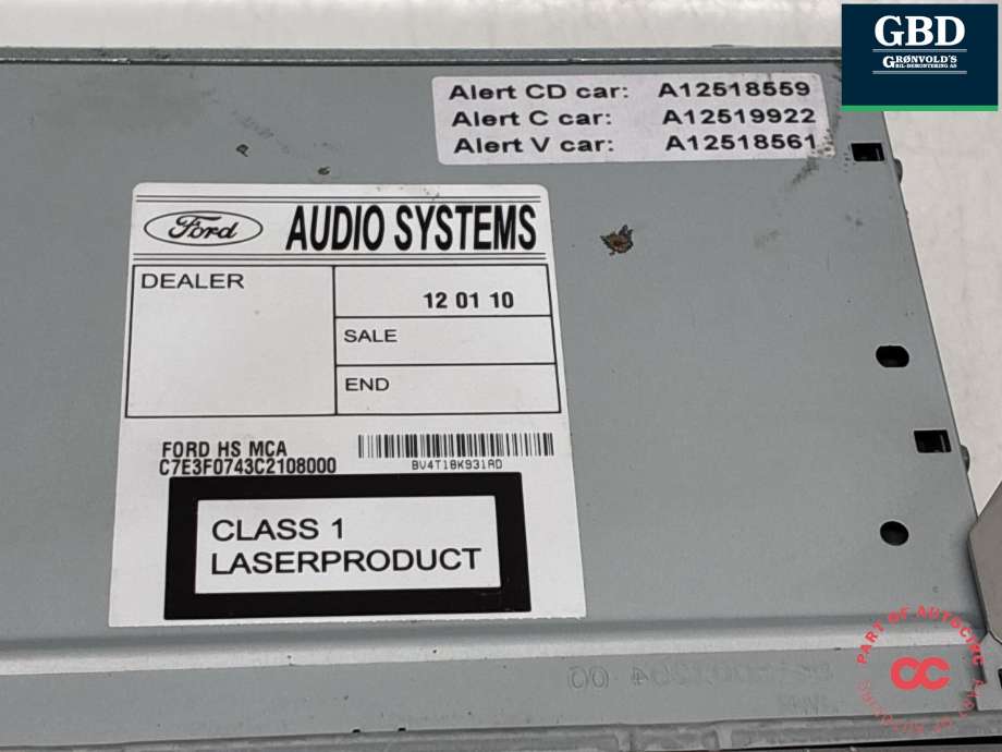 Bilstereo til Ford Kuga 2008-2012 (Type I)  (1800172|BV4T-18K931-AG|)