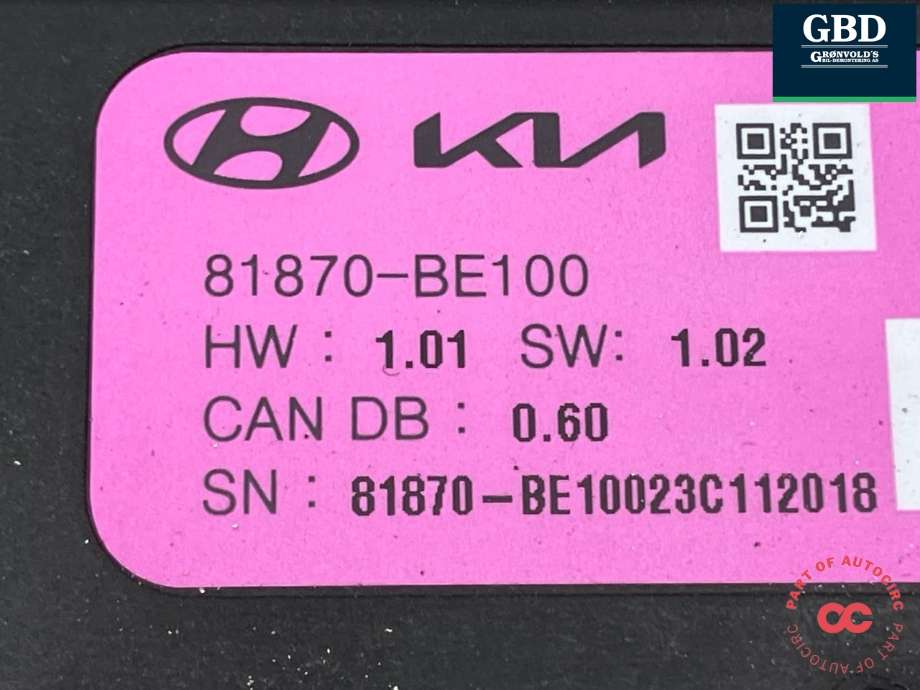 Styreenhet elektrisk bakluke til Hyundai Kona 2024-->> (Type II)  (81870BE100|)