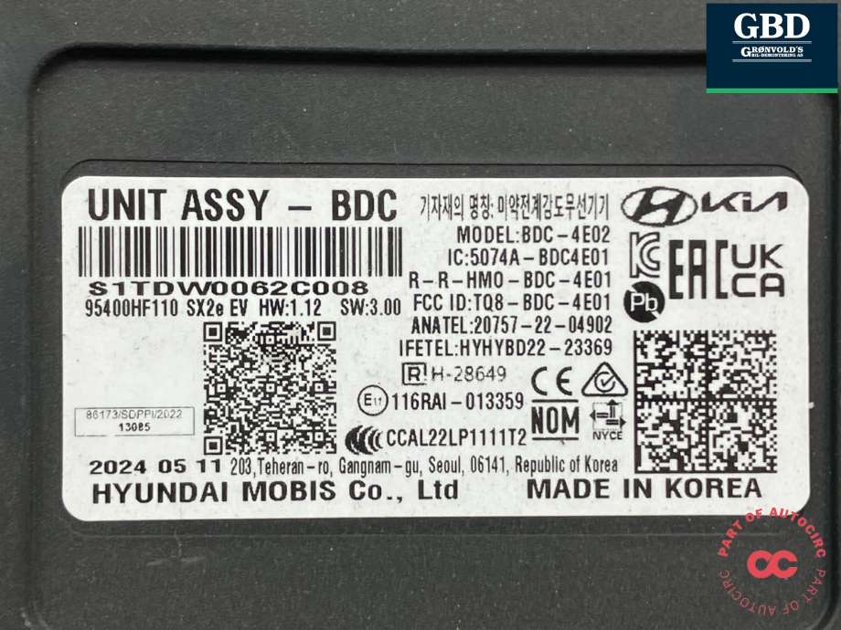 Styreenhet diverse til Hyundai Kona 2024-->> (Type II) (95400HF110|)