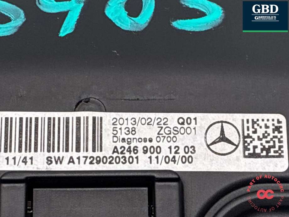 Bilstereo navigasjon skjerm til Mercedes A-Klasse 2012-2018 (W176) (W176) (A 246 900 12 06|A 246 9001203|)