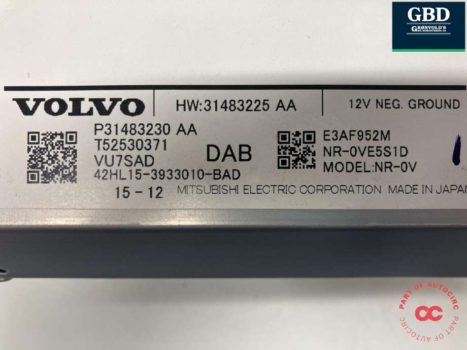 Bilstereo til Volvo XC90 2015-2025 (Type II) (MITSUBISHI|36012529|31483230|31483225)