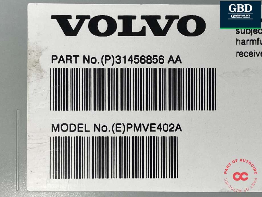 Bilstereo forsterker til Volvo XC90 2015-2025 (Type II)  (36003143|31456856|PMVE402A)