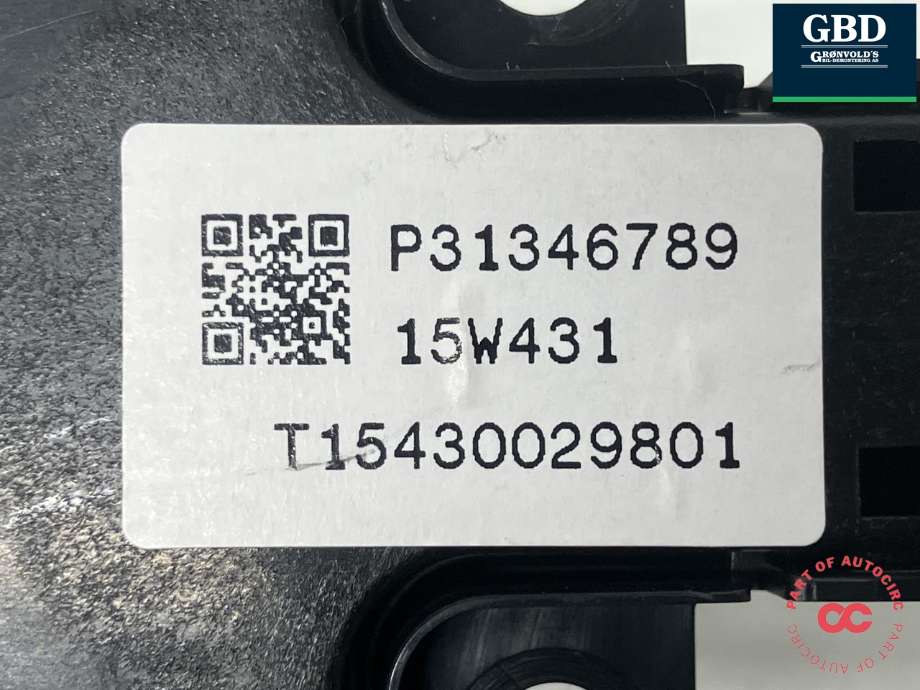 Bilstereo navigasjon betjeningspanel til Volvo XC90 2015-2025 (Type II)  (31346789|15W431|T15430029801)