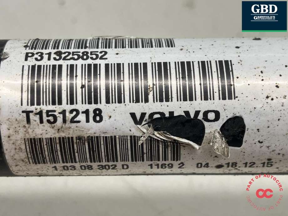 Drivaksel venstre foran, diesel/automat til Volvo XC90 2015-2025 (Type II)  (36010126|31325852|10308302D)