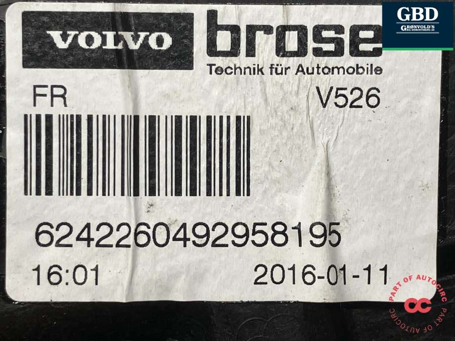 Ruteheis høyre foran til Volvo XC90 2015-2025 (Type II) (31391495|31349763|)