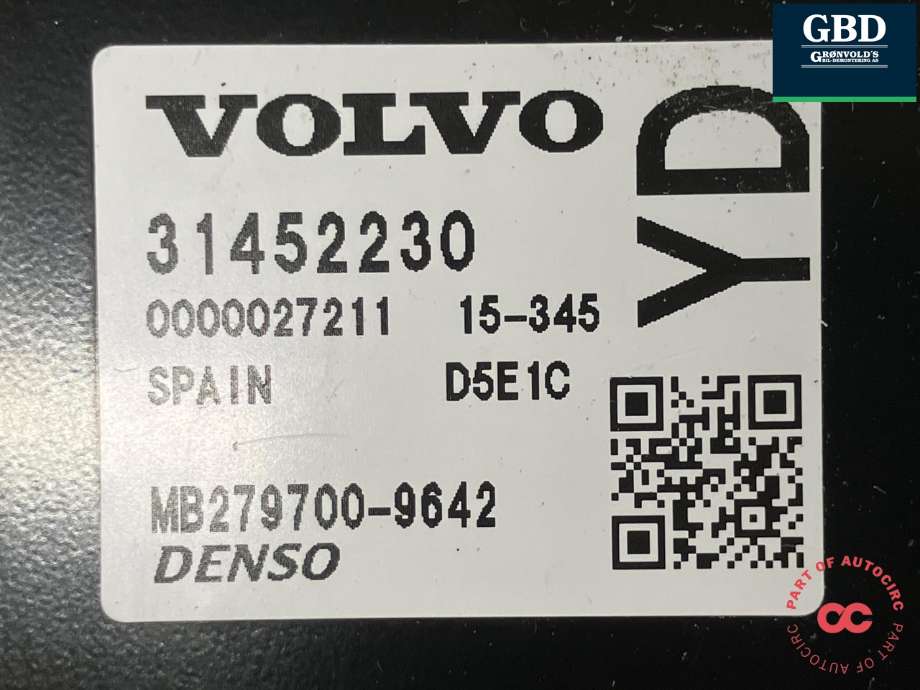 Styreenhet motor til Volvo XC90 2015-2025 (Type II)  (DENSO|36010224|31452230|MB279700-9642)