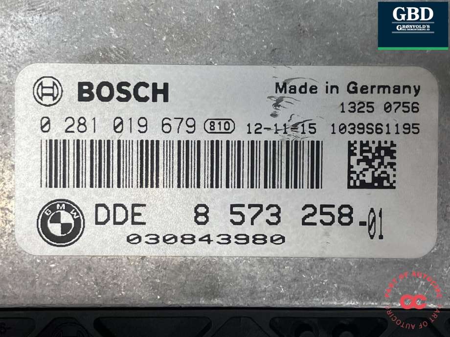 Styreenhet motor til BMW 3-Serie 2012-2018 (F30/F31/F34) (F30/F31/F34) (BOSCH|13 61 8 576 341|8 573 258|0 281 019 679)