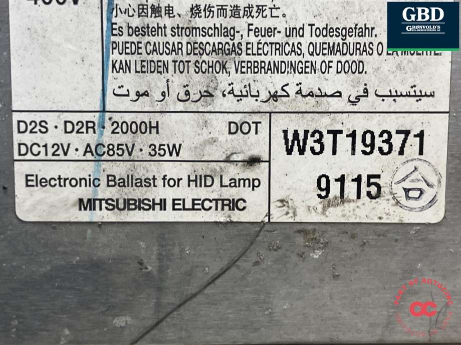 Frontlykt venstre xenon til Honda Accord 2008-2015 (Type VIII)  (33151TL0G13|)
