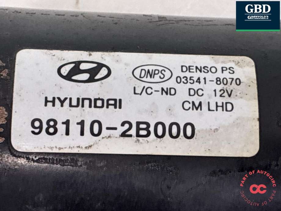 Viskermotor frontrute til Hyundai Santa Fe 2006-2009 (Type II, Fase 1)  (98110 2B000|)