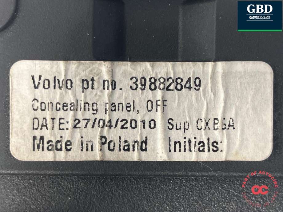 Bagasjerom rollon til Volvo V70 2007-2013 (Type III, Fase 1)  (39882849|)