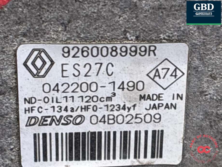 Aircondition kompressor elbil til Renault Kangoo 2008-2021 (Type II)  (926008999R|)