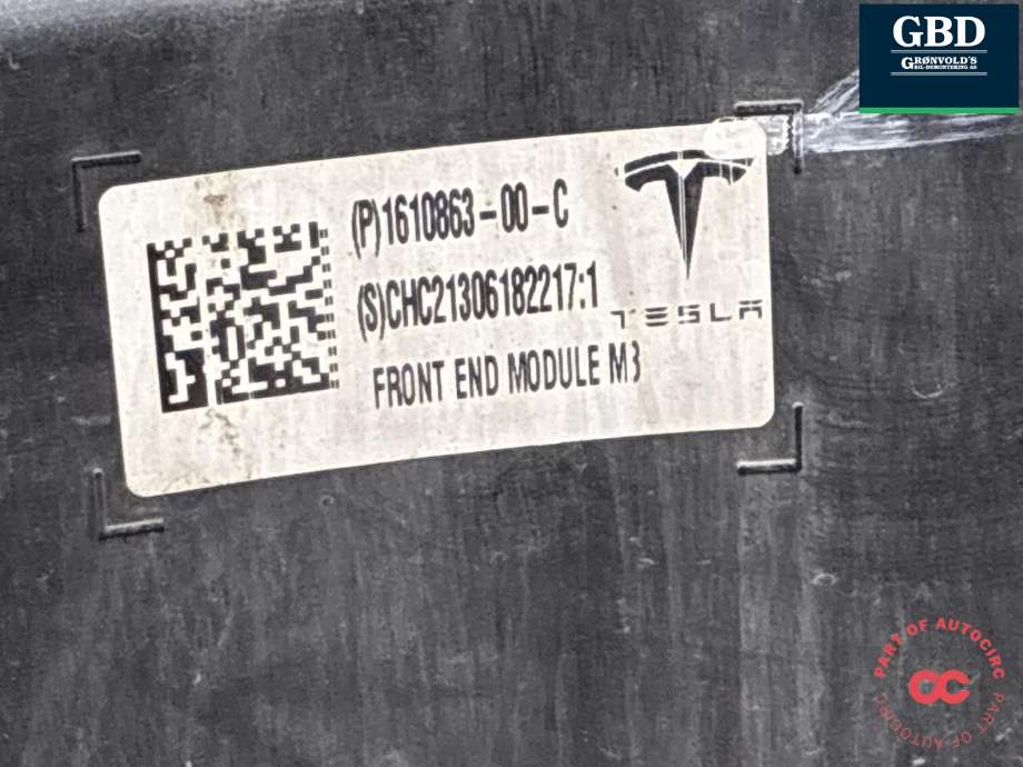 Frontplate til Tesla Model 3 2018-2023 (Fase 1) (1610866-00-A|1610864-00-B|1610863-00-C)