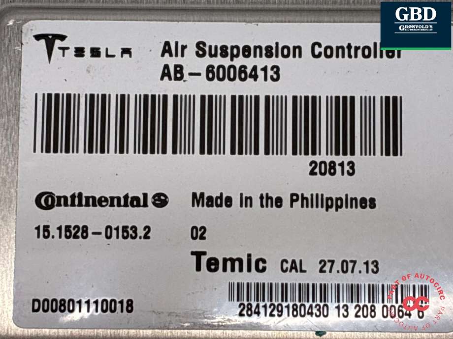 Styreenhet nivå/luftfjæring til Tesla Model S 2013-2016 (Fase 1)  (6006413-00-A|6006413-00-D| 6006413-00-B|AB-6006413)
