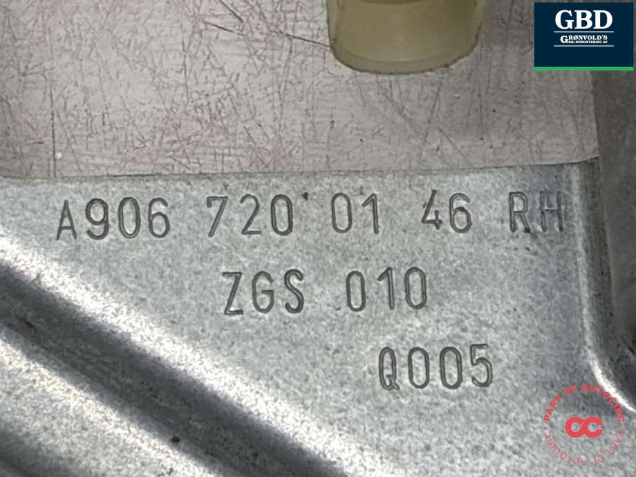 Ruteheis høyre til VW Crafter 2006-2011 (Type I, Fase 1)  (2E0 837 402|A906 720 01 46|)