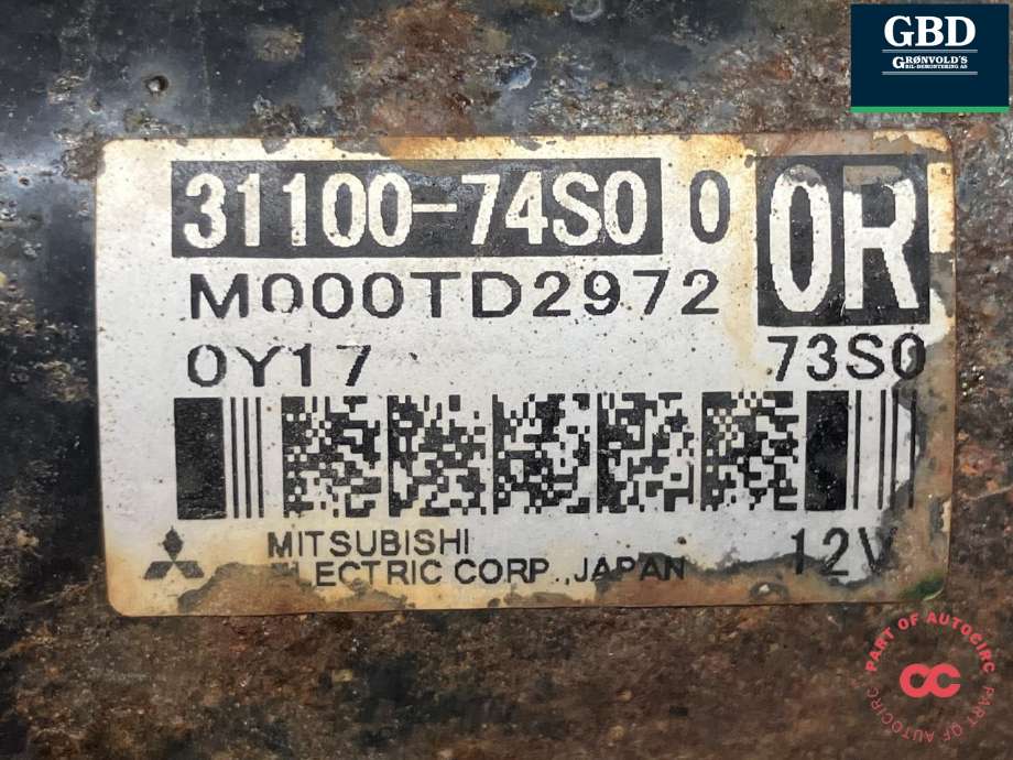 Starter til Suzuki Vitara 2015-->> (Type IV) (MITSUBISHI|31100-74S00|31100-74S00-000|M000TD2972)