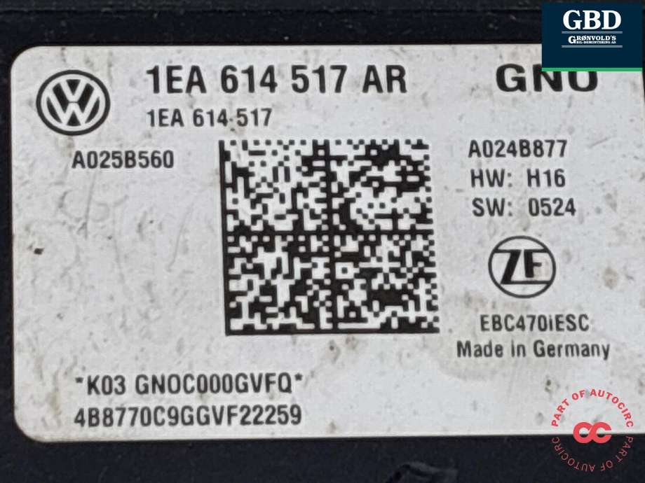 ABS sentral til Audi Q4 e-tron 2021-->> (1EA 614 517 BC BEF|1EA 614 517 AR|)