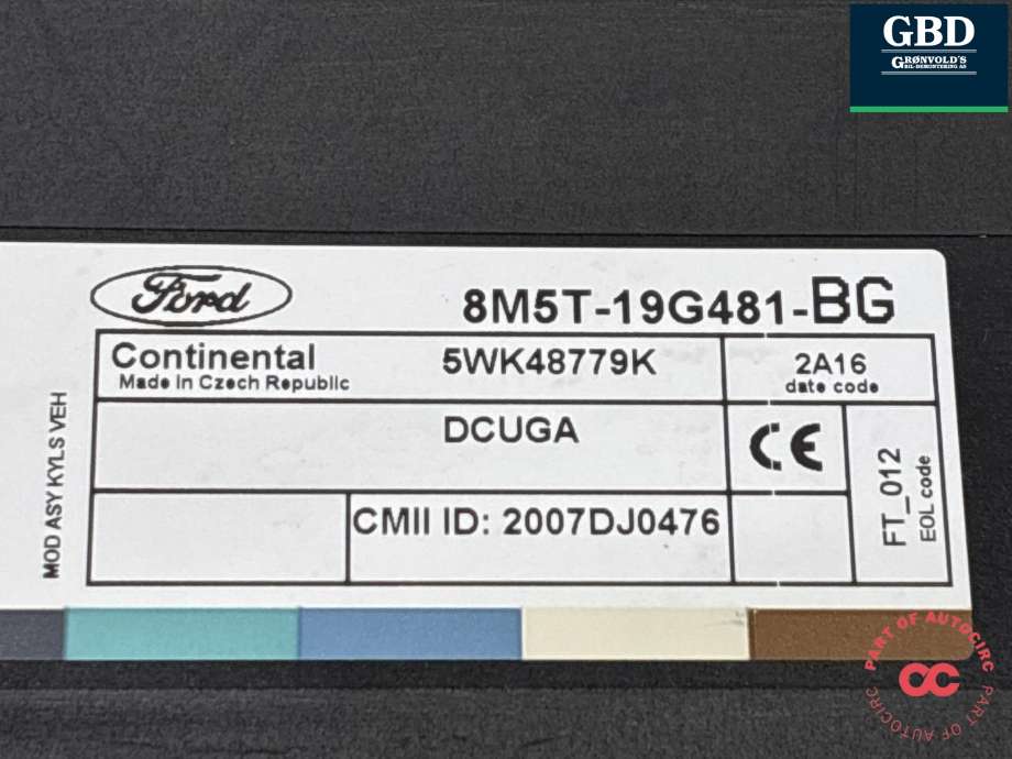 Styreenhet nøkkelfri/keyless til Ford Kuga 2008-2012 (Type I) (1701369|8M5T-19G481-BG|8M5T-19G481| 5WK48779K)