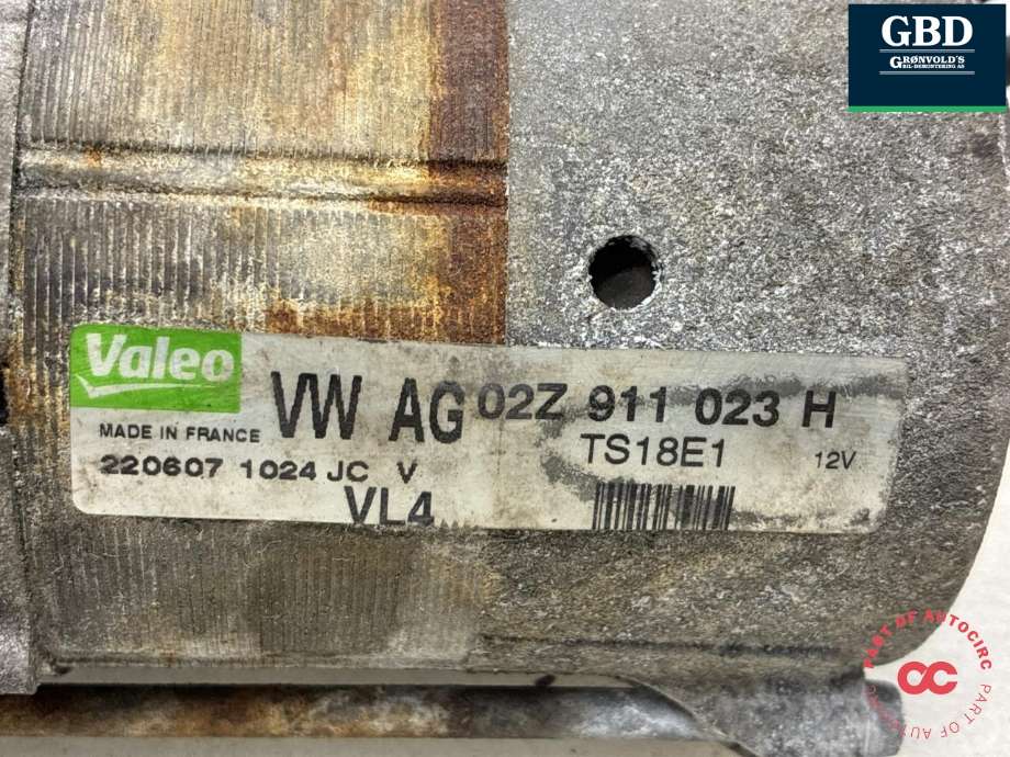 Starter diesel til VW Passat 2005-2010 (B6) (B6) (02Z 911 023 F|02Z 911 023 FX|JZW 911 023 GX)