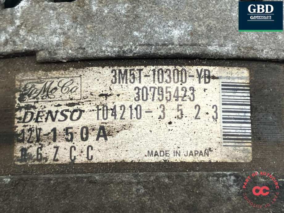 Dynamo diesel til Volvo V50 2007-2012 (Fase 2) (36050997|30795423|3M5T-10300-YD)