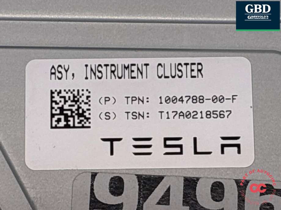 Instrumentpanel til Tesla Model X 2016-->> (1004788-00-F|1039357-00-F | 1004788-00-G |1004788-00-H|1039357-00-G | 1039357-00-H)