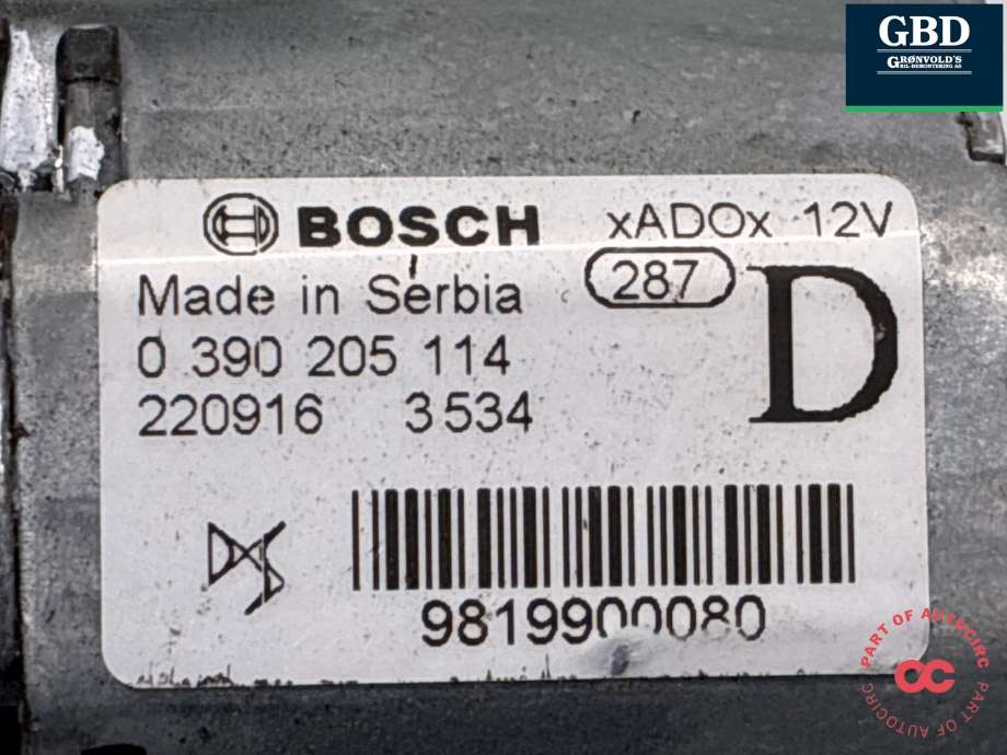 Viskermotor bakrute til Opel Mokka E 2020-->> (Type II)  (98 199 000 80|9819900080|)