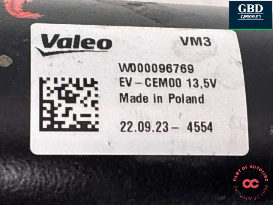 Viskermotor frontrute komplett m/overføring til Opel Mokka E 2020-->> (Type II)  (98 247 849 80|W000096769|)