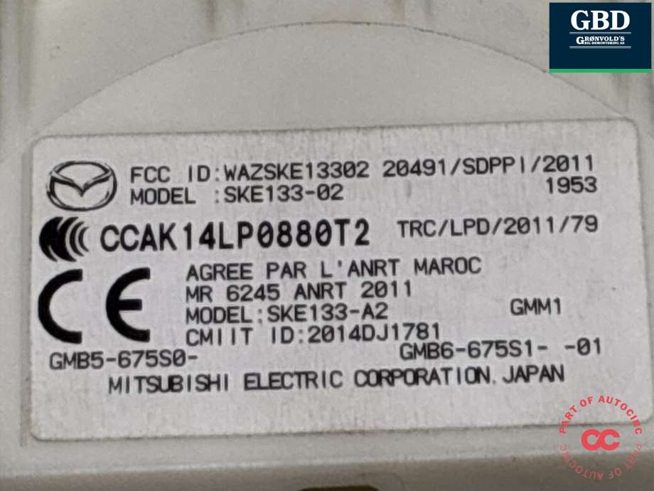 Bryter combi til Mazda 6 2015-2018 (Type III, Fase 2) (KS0466128|KS1266122|GMY5675S0)