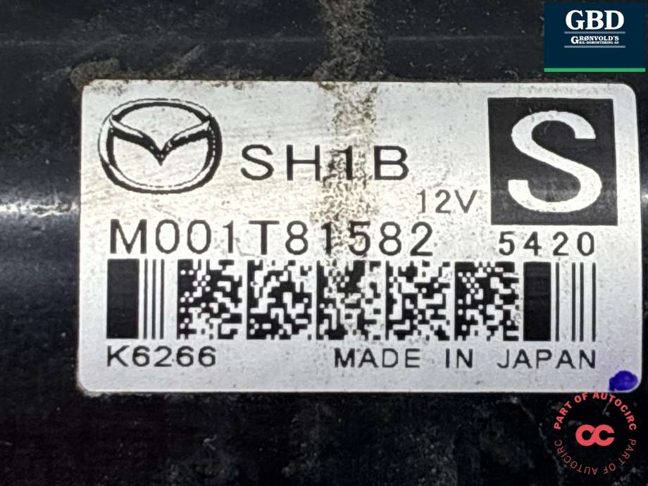 Starter diesel til Mazda 6 2015-2018 (Type III, Fase 2) (SH1B18400|M001T81582|)