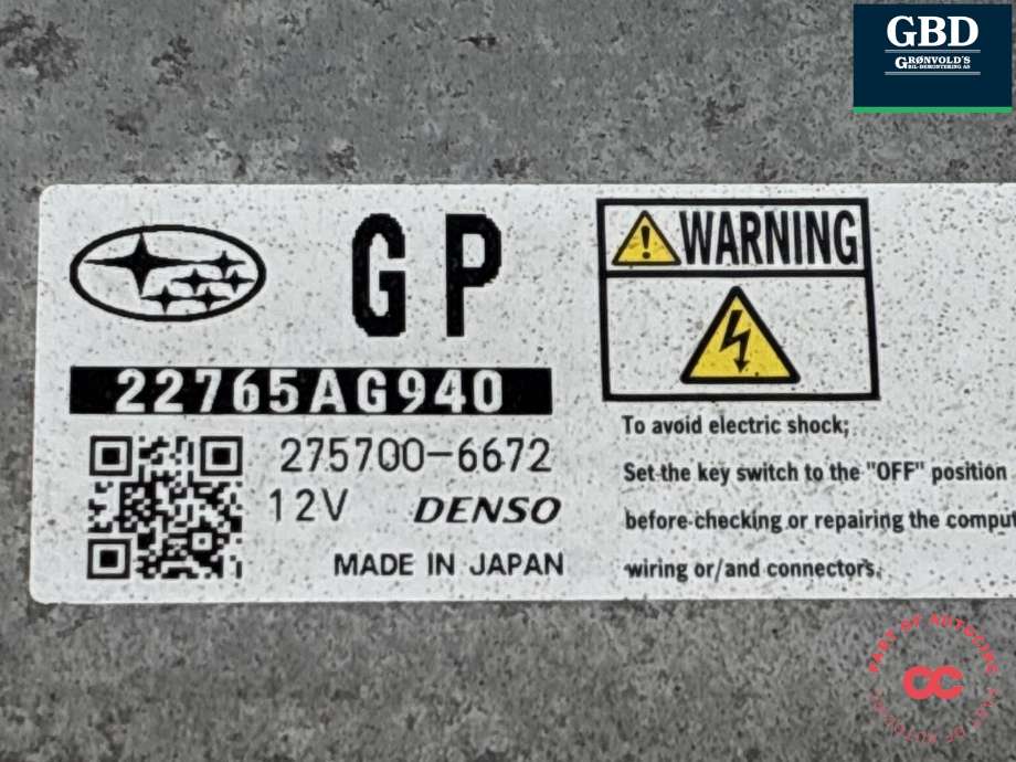Styreenhet motor til Subaru Outback 2015-2020 (Type V)  (22765AG940|)