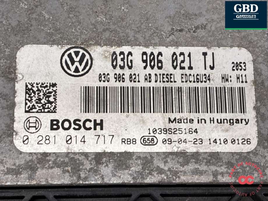 Styreenhet motor til Škoda Octavia 2009-2013 (Type II, Fase 2) (03G 906 021 TG|03G 906 021 TJ|0 281 014 717)