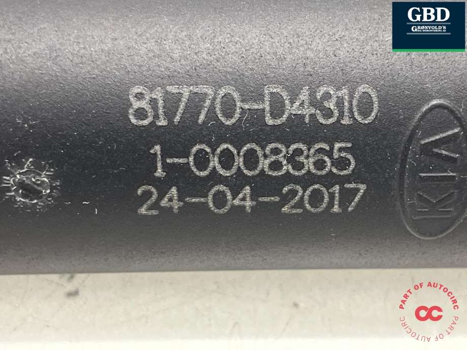 Baklukedemper venstre til Kia Optima 2017-2020  (81770D 4310|81770D-4310|2-0006620)