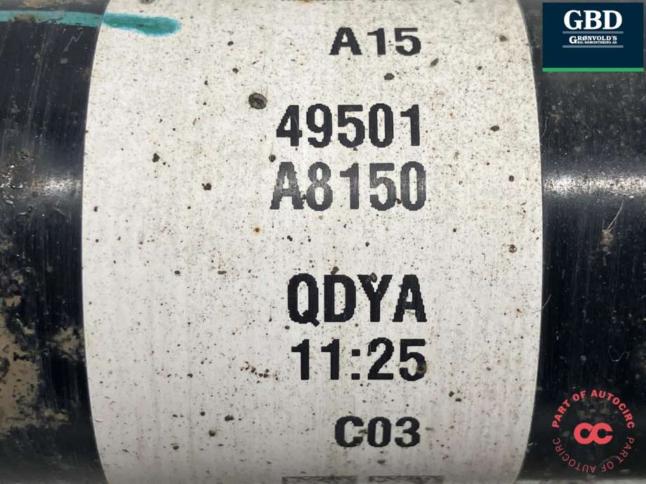 Drivaksel høyre foran, bensin/automat til Kia Optima 2017-2020  (49501A 8150|49501-A8150|)