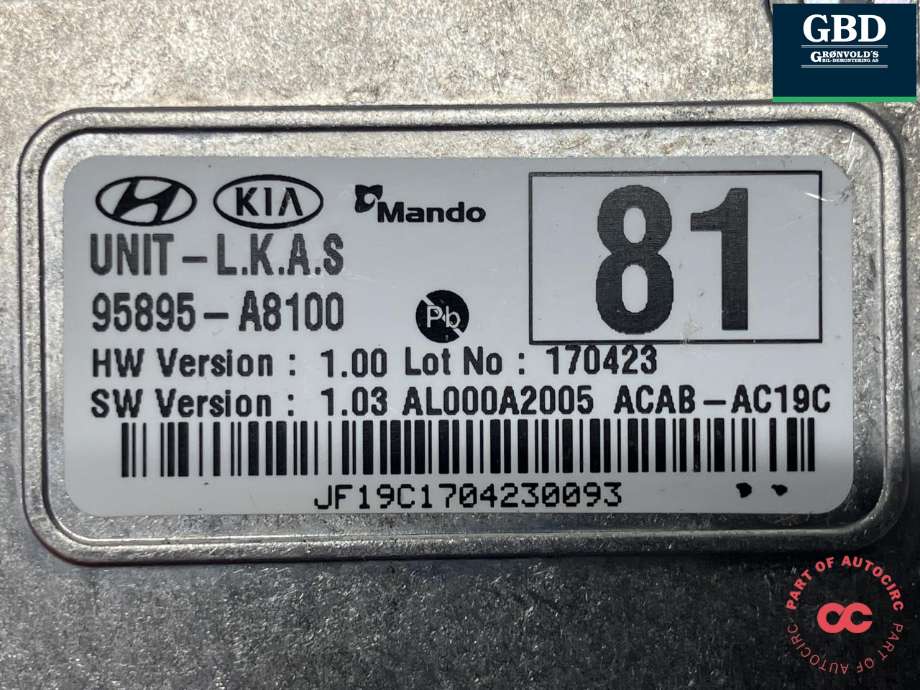 Kamera til Kia Optima 2017-2020 (MANDO|95895A 8100|)