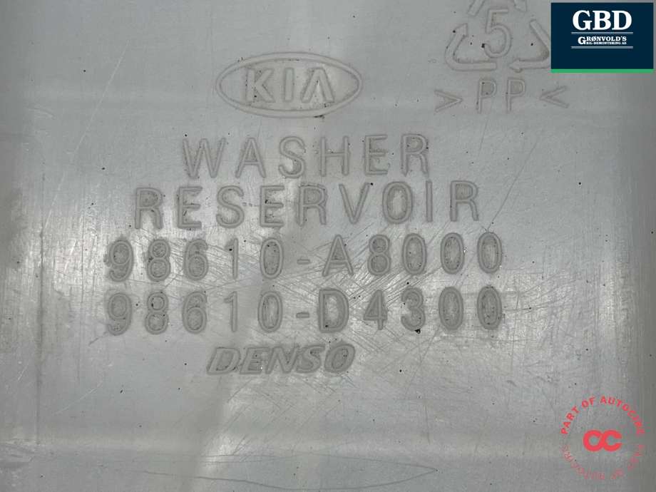 Spylertank foran til Kia Optima 2017-2020 (DENSO|98610D 4300|98610-A8000|98610-D4300| 98510-2J500)