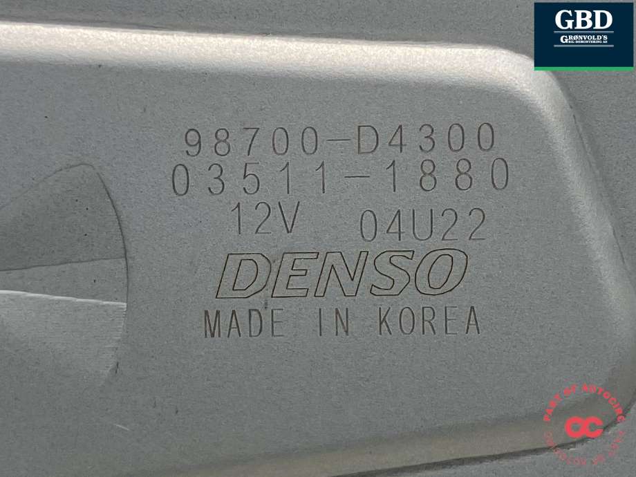 Viskermotor bakrute til Kia Optima 2017-2020 (DENSO|98700D 4300|98700-D4300|03511-1880)