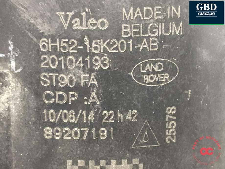 Tåkelykt høyre foran til Land Rover Discovery 2009-2017 (Type IV) (LR057400|6H5215K201AB|)