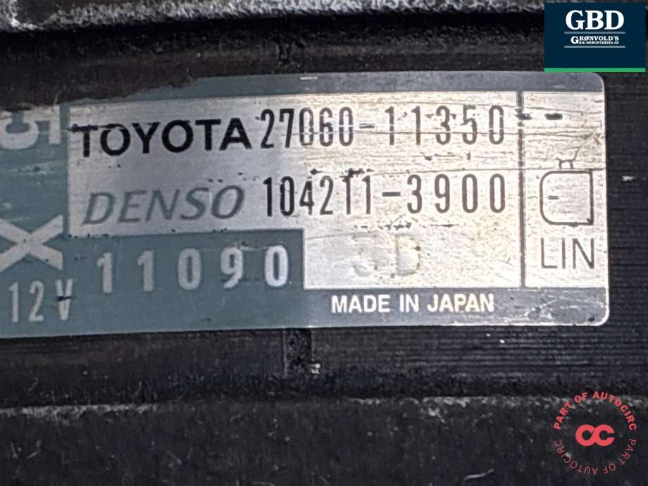 Dynamo diesel til Toyota Land Cruiser 150 2014-->> (Fase 2)  (2706011350|)