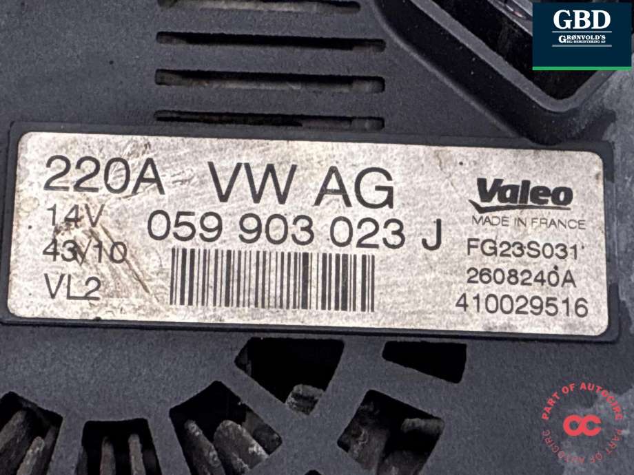 Dynamo diesel til Porsche Cayenne 2010-2017 (92A) (92A) (958 903 025 00|958 603 123 00|  059 903 023 J|958 903 025  X| 958 603 123  X)