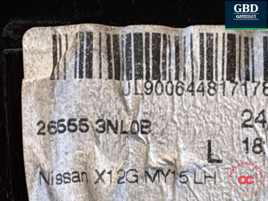 Baklykt venstre til Nissan Leaf 2011-2017 (Type I) (265553NL0B|)