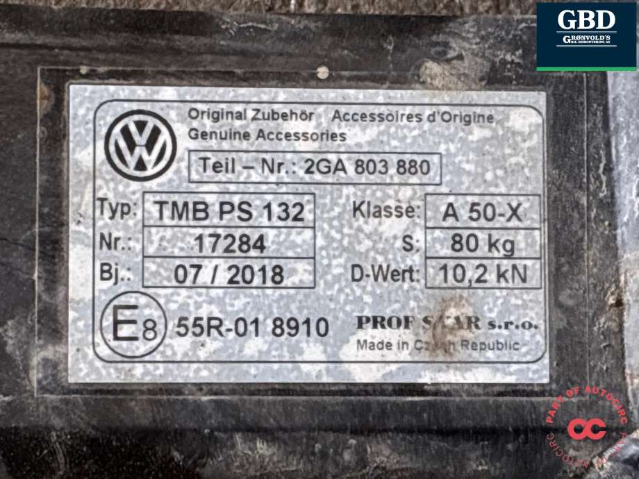 Hengerfeste til VW T-Roc 2017-->> (2GA 803 881|2GA 803 880|TMB PS 132)