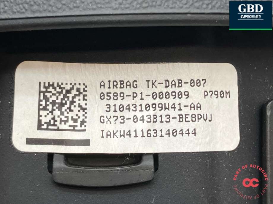 Airbag rattpute til Jaguar F-PACE 2016-->> (X761) (X761) (T2H29924PVJ|GX73043B13BF8PVJ|GX73-043B13-BE8PVJ)
