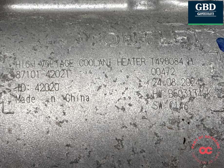 Varmeapparat PTC-heater til Toyota bZ4X 2022-->>  (8710142021|)