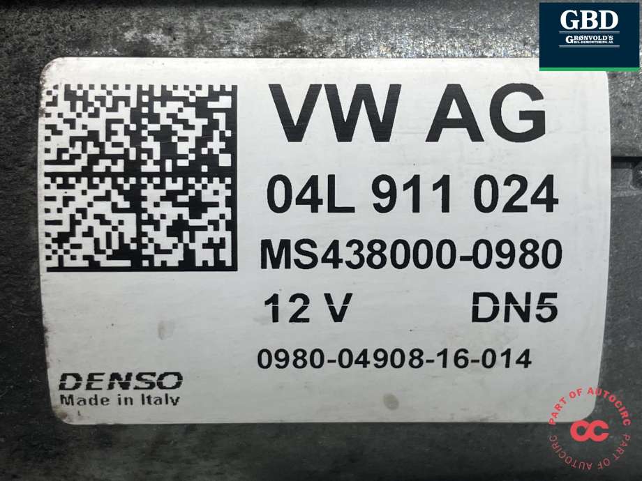 Starter diesel til Audi A6 2014-2018 (Type IV, Fase 2) (C7) (C7) (04L 911 024|04L 911 024 X|)
