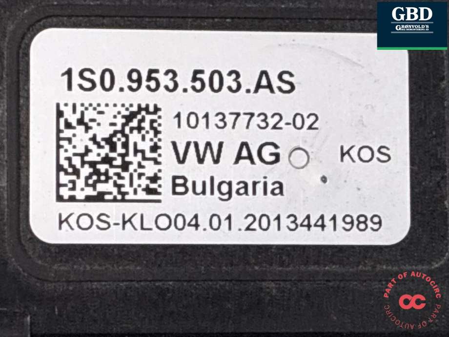 Bryter combi til VW E-Up 2019-->> (1S0 953 513 K|1S0 953 513 K 9B9|1S0 953 503 AS)