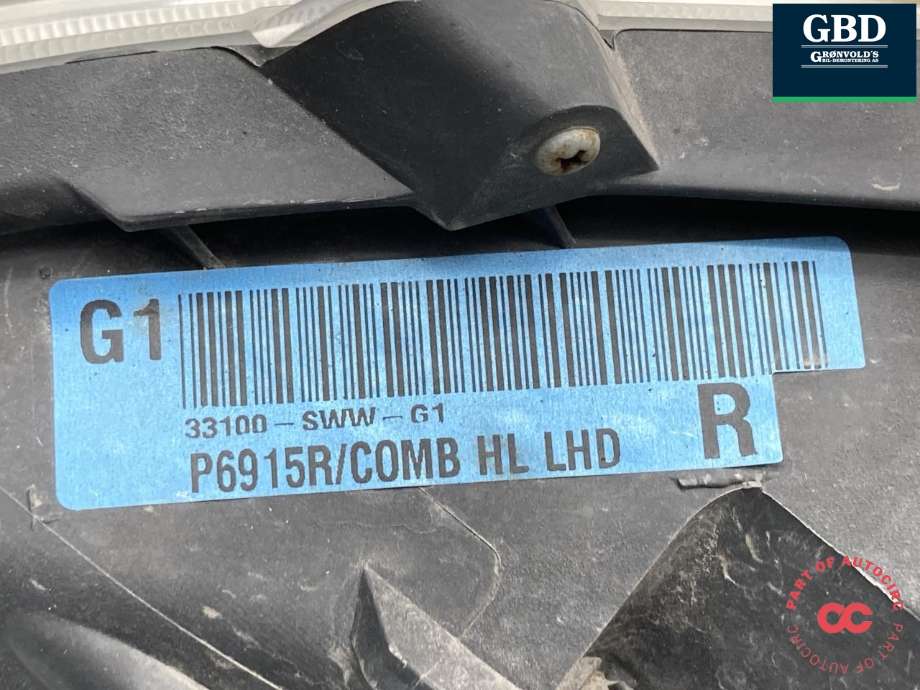 Frontlykt høyre xenon til Honda CR-V 2007-2012 (Type III) (33101SWWG11|)