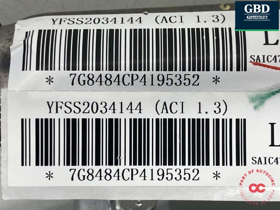 Airbag gardin venstre til MG ZS EV 2022-->> (Type I, Fase 2) (10598484|)