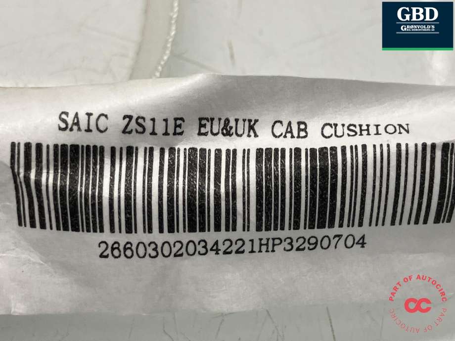 Airbag gardin venstre til MG ZS EV 2022-->> (Type I, Fase 2) (10598484|)