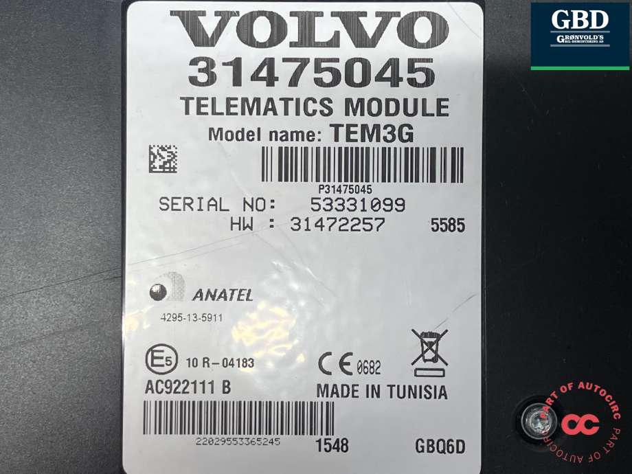 Styreenhet diverse til Volvo XC90 2015-2025 (Type II) (36003022|31475045|31472257)