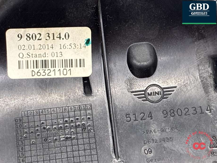 Bakluke/bakdør håndtak til Mini Countryman 2010-2016 (R60) (R60) (51 24 9 802 314 |51 14 9 811 724|9 802 314.0|5124 9802314)